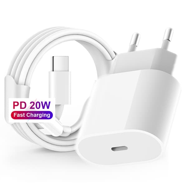 Snabbladdare iPhone Type-C Lightning 20W