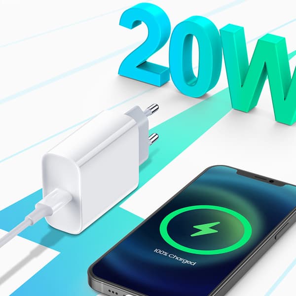Snabbladdare iPhone Type-C Lightning 20W