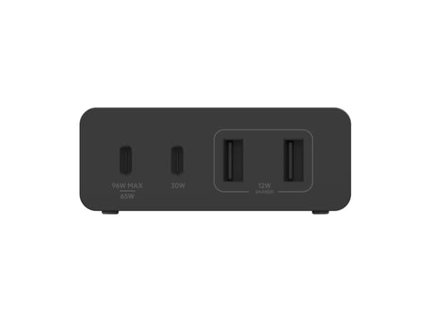 Belkin BoostCharge Pro - Strömadapter - GaN-teknik - 108 Watt - Fast Charge, PD 3.0 - 4 utdatakontakter (2 x USB, 2 x USB-C) - svart