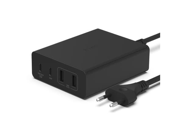 Belkin BoostCharge Pro - Strömadapter - GaN-teknik - 108 Watt - Fast Charge, PD 3.0 - 4 utdatakontakter (2 x USB, 2 x USB-C) - svart