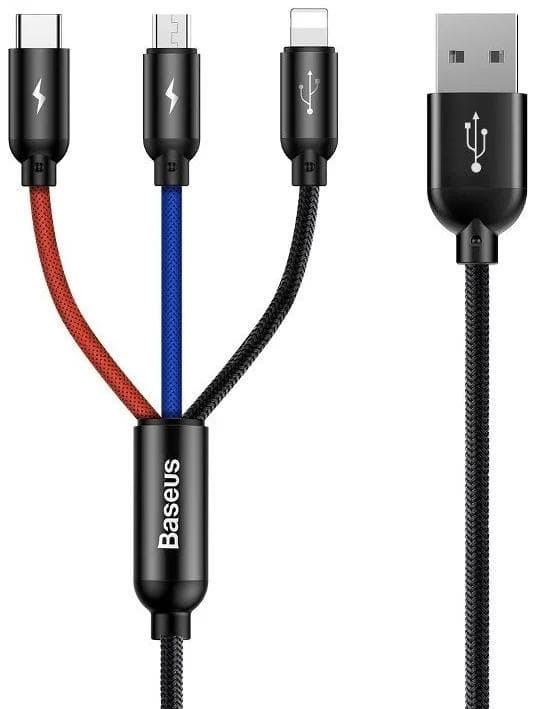 Cable Baseus Rapid USB Cable 3in1 Type C / Lightning / Micro 3A