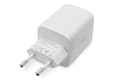 Miniatyrbilde 5 av 5: Digitus - Strømadapter - GaN - 65 watt - 3.25 A - PD 3.0 - 2 utgangskontakter (24 pin USB-C) - på kabel: USB-C - hvit