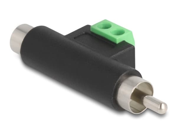 Delock - Video/audio-adapter - RCA til 2-pins terminalblokk - svart/grønn