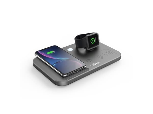 Veho DS-7 Qi, Matkapuhelin/älypuhelin, Älykello, Tabletti, USB Type-C, Hopea, Kiina, 1 m, 5 V