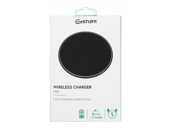 eSTUFF - Trådlös laddningsplatta - snabb - 15 Watt - svart