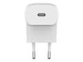 Miniatyrbild 4 av 5: Belkin BoostCharge - Strömadapter - 20 Watt - Fast Charge, Strömmatning 3.1 (24 pin USB-C) - på kabel: Lightning - vit