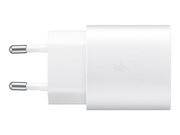 Samsung EP-TA800 - Strømadapter - 25 watt - 3 A - SFC (24 pin USB-C) - hvit - for Galaxy A20, A50, A70, A8s, M30, M40, Note10, S20, S20 5G, S20+ 5G,