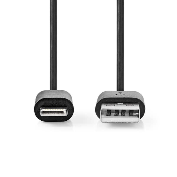 Nedis Lightning Kaapeli | USB 2.0 | Apple Lightning 8-Pin | USB-A Uros | 480 Mbps | Niklattu | 1.00 m | Pyöreä | PVC | Musta | Laatikko