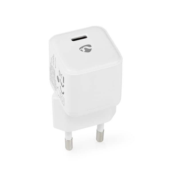 Nedis vegg lader | 30 W | PD3.0 30W | Hurtigladefunksjon | 1.5 / 2.0 / 2.5 / 3.0 A | Antall utganger: 1 | USB-C™ | Automatisk Spenning Utvalg | Hvit Hvit