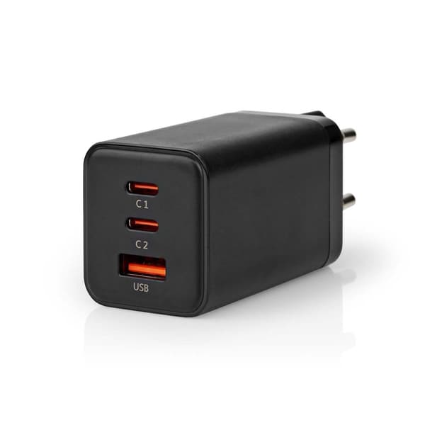 Nedis Vægoplader | 65 W | GaN | PD3.0 18W / PD3.0 20W / PD3.0 27W / PD3.0 36W / PD3.0 45W / PD3.0 60W / PD3.0 65W / QC3.0 | Hurtigopladningsfunktion |