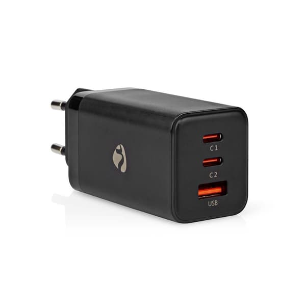 Nedis Vægoplader | 65 W | GaN | PD3.0 18W / PD3.0 20W / PD3.0 27W / PD3.0 36W / PD3.0 45W / PD3.0 60W / PD3.0 65W / QC3.0 | Hurtigopladningsfunktion |
