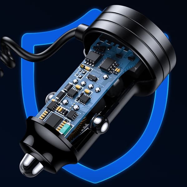 USAMS Biloplader 60W Car Charger with Spring Cable