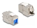 Pikkukuva 1 / 4: DeLOCK 87898, Tasainen, Sininen, Metallinen, Valkoinen, RJ-45, LSA, Naaras, Naaras