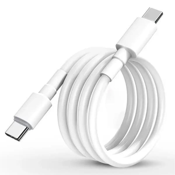2M USB-C–USB-C 100 W pikalatauskaapeli Valkoinen