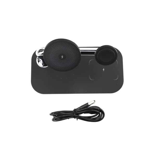 Trådlös 3-i-1 Laddstation med USB-C - Svart