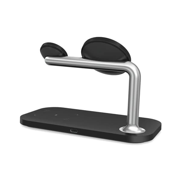 Trådlös 3-i-1 Laddstation med USB-C - Svart