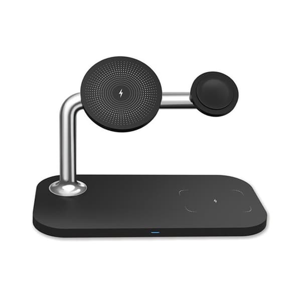 Trådlös 3-i-1 Laddstation med USB-C - Svart