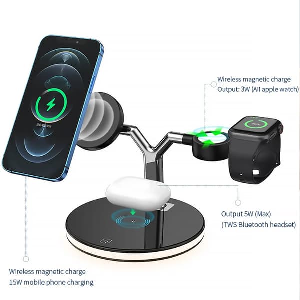 Trådlös 3-i-1 Laddstation 15W med PD & QC3.0