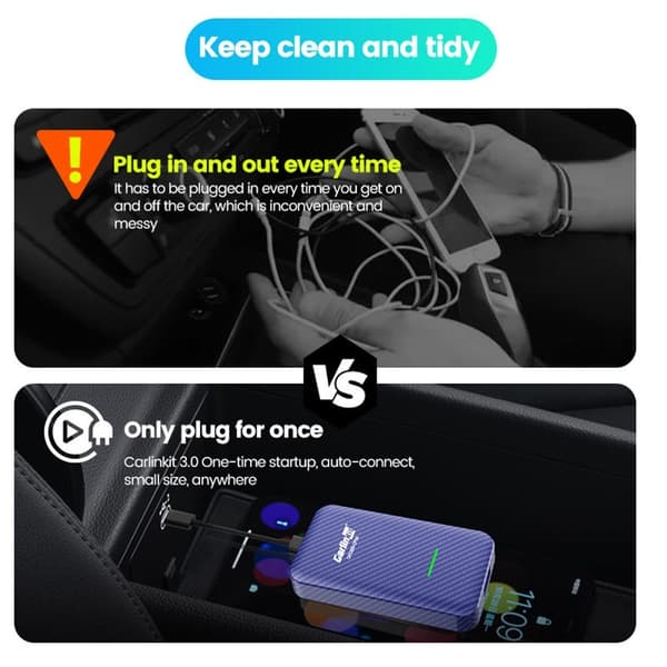 Carlinkit 4.0 Apple Carplay/Android Auto Trådløs Adapter