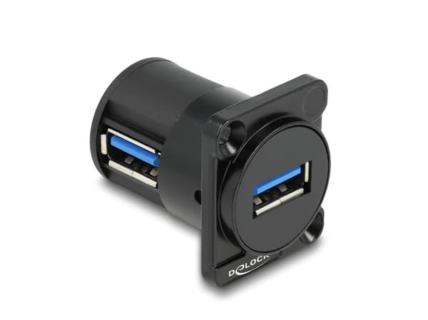 Delock D-Type Module - Modulär insättning - 90° angled - kan monteras på panel - USB 2.0 Type A - svart