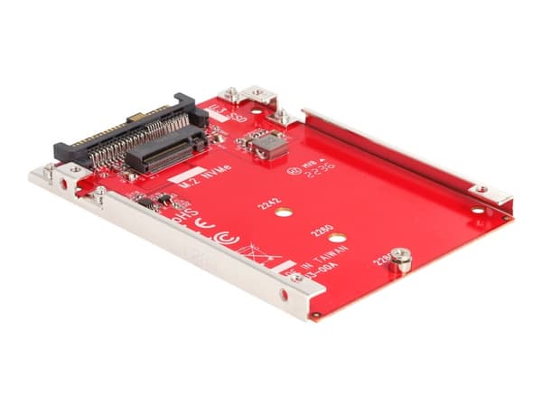 Delock 2,5" Converter U.3 SFF-8639 til M.2 NVMe Key M - 7 mm Rød
