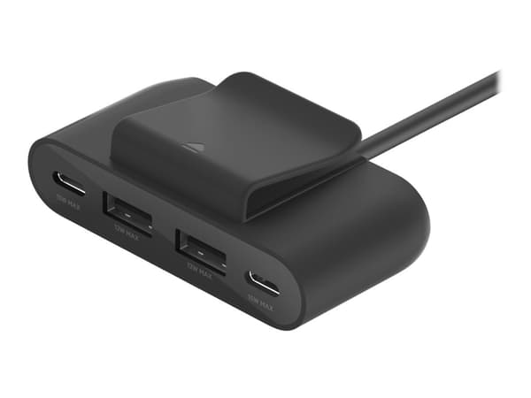 Belkin BoostCharge - Ladestrimmel - 4 utgangskontakter (2 x USB, 2 x USB-C) - svart