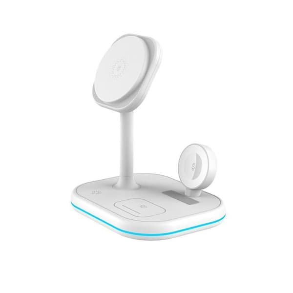 Tech-Protect 3-in-1 Trådlös Laddare Magsafe iPhone, Apple Watch, AirPods - Vit