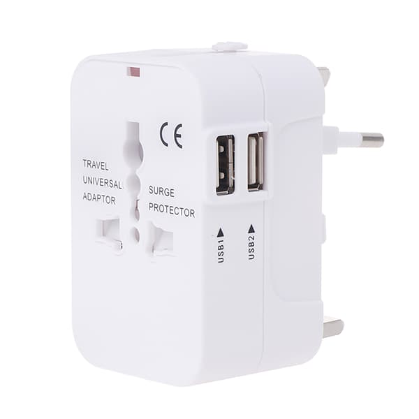 Universal Rese Väggadapter 2st USB Vit