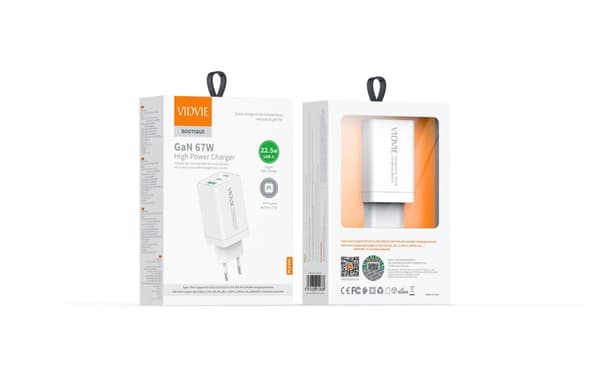 SuperFast Laddare GaN 67W 3X(1x USB A - 2x USB C) iPhone 15serie