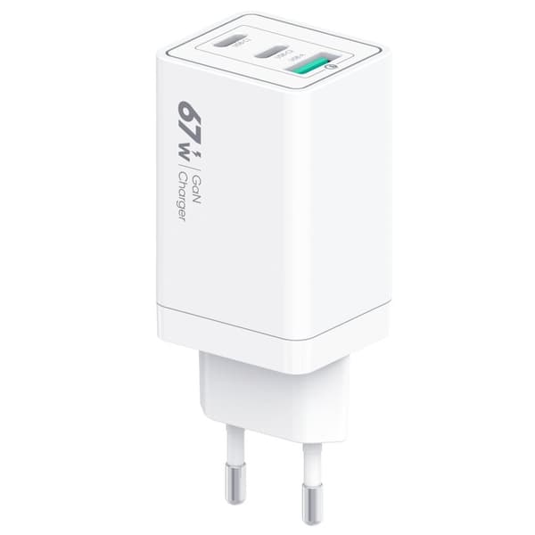 SuperFast Laddare GaN 67W 3X(1x USB A - 2x USB C) iPhone 15serie