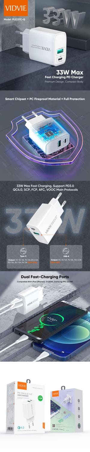 Komplett laddare -Adapter 2x & Lightning/USB-A kabel 1m