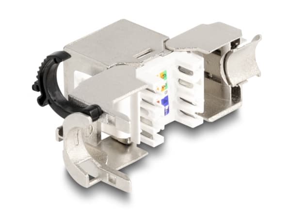 DeLOCK 88020, RJ45, Silver, Vit, Hankoppling, Rak, Zink, Cat6a