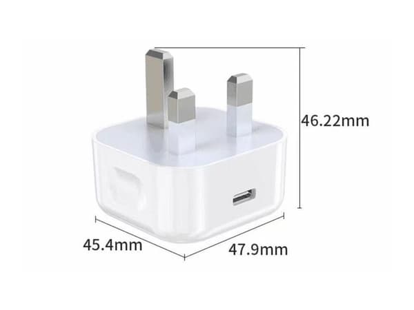 eSTUFF - Strømadapter - 20 watt - 3 A - Apple Fast Charge, PD 3.0, QC 3.0 (24 pin USB-C) - hvit - Storbritannia Hvit