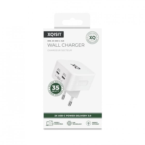 XQISIT Lader 35W 2xUSB-C GaN Wall Charger