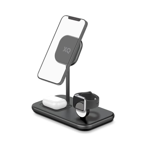 XQISIT Laddare 3-in-1 Wireless Charger Aluminum MagSafe
