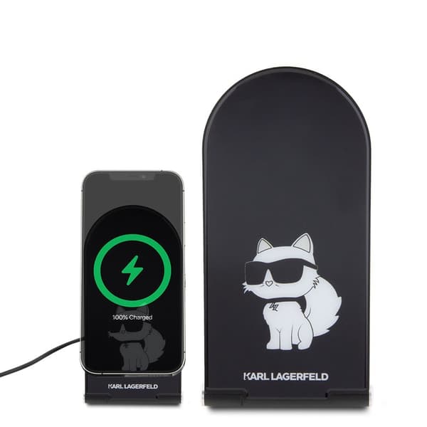 Karl Lagerfeld Trådlös Laddare Magnetic Desk Charger Choupette MagSafe Svart