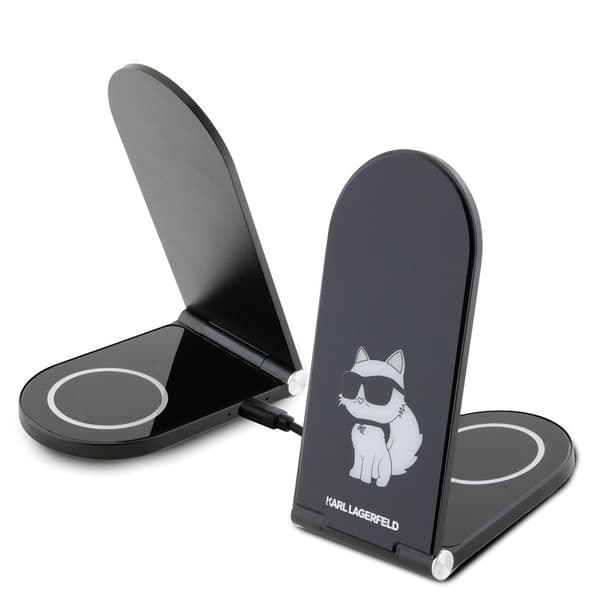 Karl Lagerfeld Langaton laturi Magnetic Desk Charger Choupette MagSafe Musta