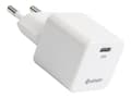 Miniatyrbilde 1 av 5: eSTUFF INFINITE - Strømadapter - GaN, 100% recycled plastic - 30 watt - 3 A - PD 3.0, Apple Fast Charge, QC 3.0 (24 pin USB-C) - hvit