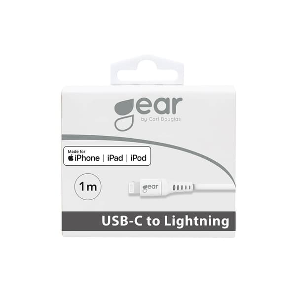 Gear Ladekabel USB-C til Lightning 1m Hvid MFI C94