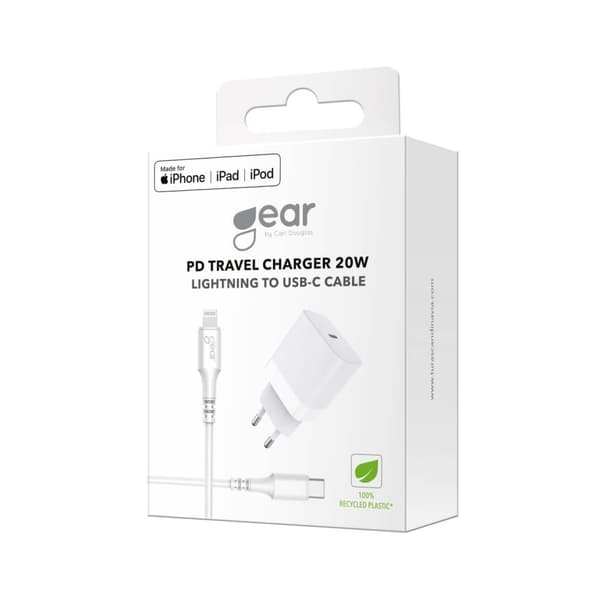 Gear Laturi 220V 1xUSB-C PD 20W Johto Lightning USB-C MFI C94