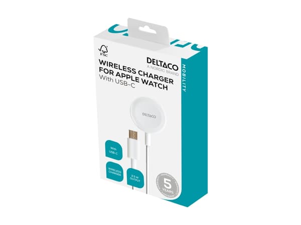 DELTACO - Trådløs ladepute - 2.5 watt - hvit