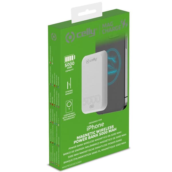 Celly Powerbank Magnetic Wireless Power Bank 5000 mAh MagSafe