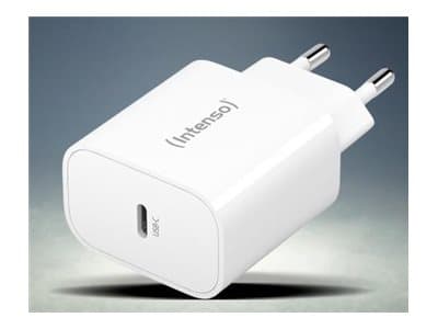 Intenso W20C - Strömadapter - 20 Watt - 3 A - PD 3.0, QC 4.0, PD/PPS (24 pin USB-C) - vit Vit