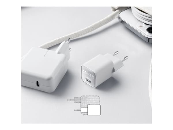 Anker 511 Charger (Nano III) - Strömadapter - 30 Watt - 3 A - IQ 3.0, SFC (24 pin USB-C) - auroragrå Svart Anker 511 Charger (Nano III) - Strömadapter - 30 Watt - 3 A - IQ 3.0, SFC (24 pin USB-C) - auroragrå Svart
