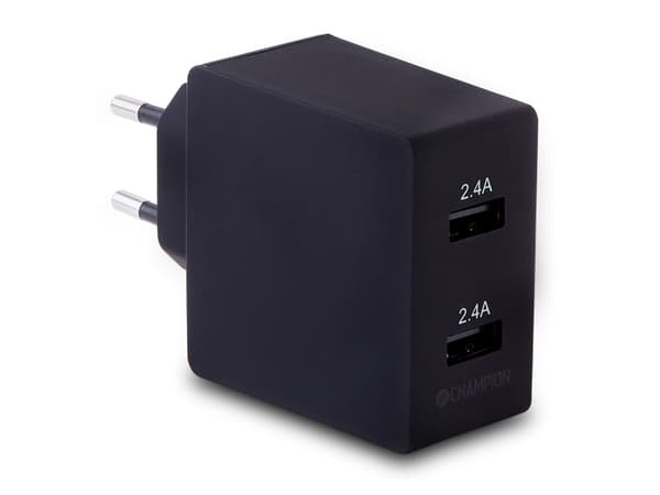 Lader 24W 2-Port Sort