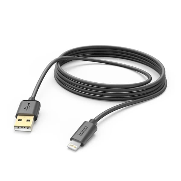 Hama Laddkabel Lightning Svart 3.0m