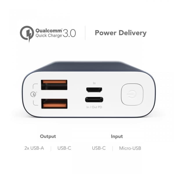 Vonmählen Powerbank Evergreen 10 000 mAh Tummansininen