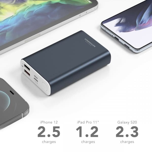 Vonmählen Powerbank Evergreen 10 000 mAh Tummansininen