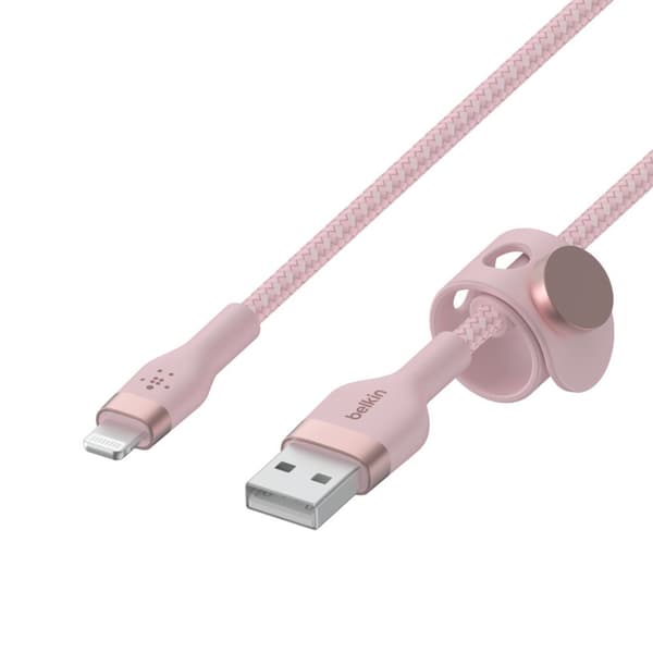 Belkin BOOST CHARGE USB-A to LTG_Braided Silicon 3m Pink
