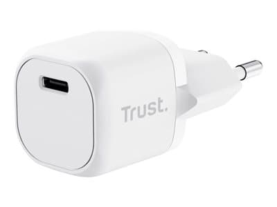 Trust Maxo - Strømadapter - ultraliten - 20 watt - 3 A - Power Delivery 3.0 + PPS (24 pin USB-C) - hvit Hvit